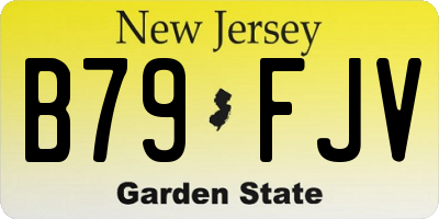 NJ license plate B79FJV