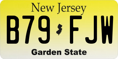 NJ license plate B79FJW