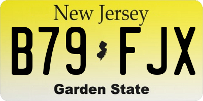 NJ license plate B79FJX