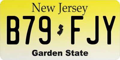 NJ license plate B79FJY