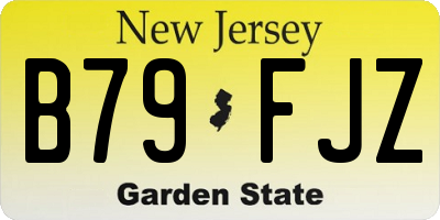 NJ license plate B79FJZ