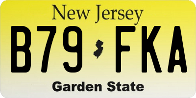 NJ license plate B79FKA