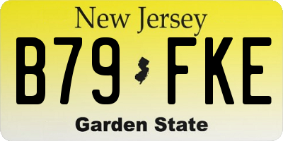 NJ license plate B79FKE