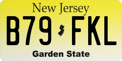 NJ license plate B79FKL