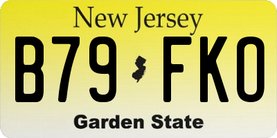 NJ license plate B79FKO