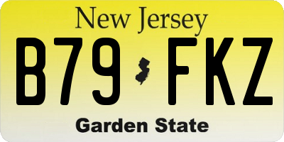 NJ license plate B79FKZ