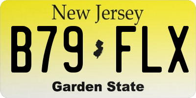 NJ license plate B79FLX