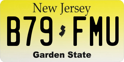 NJ license plate B79FMU