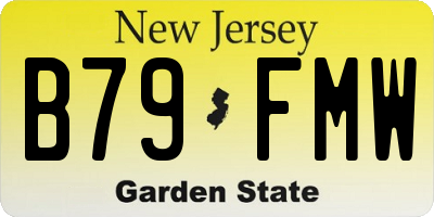 NJ license plate B79FMW