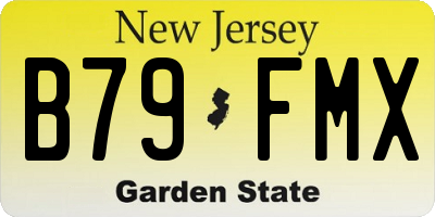 NJ license plate B79FMX
