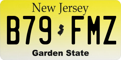 NJ license plate B79FMZ