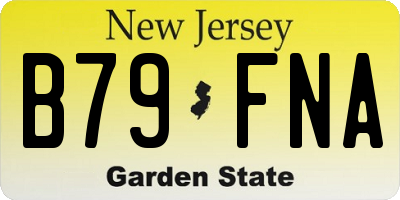 NJ license plate B79FNA