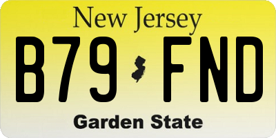 NJ license plate B79FND