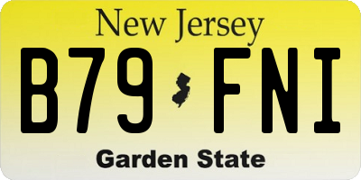 NJ license plate B79FNI