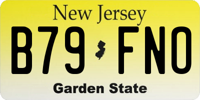 NJ license plate B79FNO