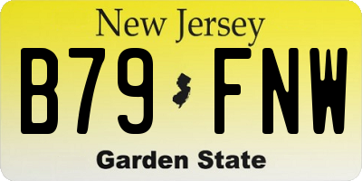 NJ license plate B79FNW