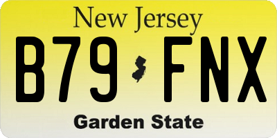 NJ license plate B79FNX