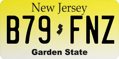NJ license plate B79FNZ