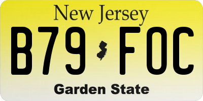 NJ license plate B79FOC