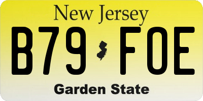 NJ license plate B79FOE