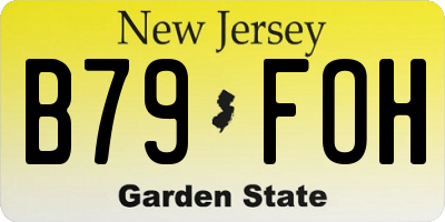 NJ license plate B79FOH