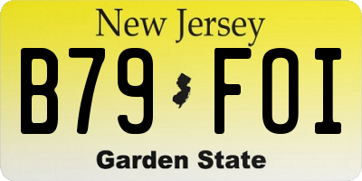 NJ license plate B79FOI