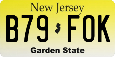 NJ license plate B79FOK