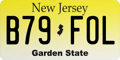 NJ license plate B79FOL