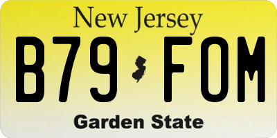 NJ license plate B79FOM