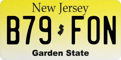 NJ license plate B79FON