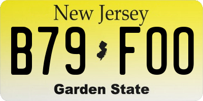 NJ license plate B79FOO