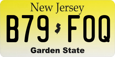 NJ license plate B79FOQ