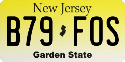NJ license plate B79FOS