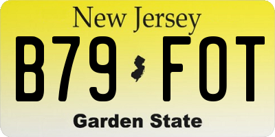 NJ license plate B79FOT