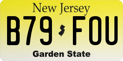 NJ license plate B79FOU