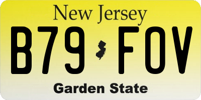 NJ license plate B79FOV