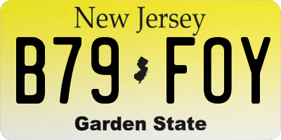 NJ license plate B79FOY