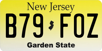 NJ license plate B79FOZ