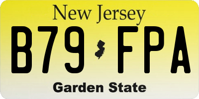 NJ license plate B79FPA