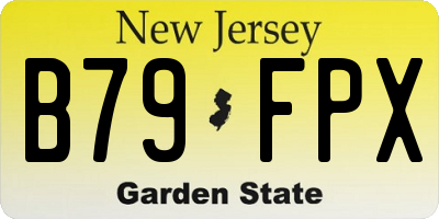 NJ license plate B79FPX