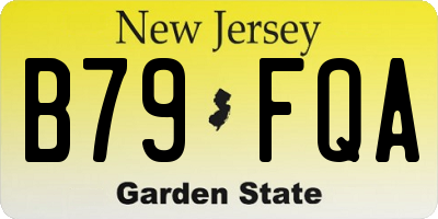 NJ license plate B79FQA