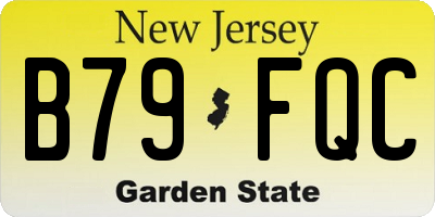 NJ license plate B79FQC
