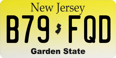NJ license plate B79FQD