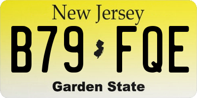 NJ license plate B79FQE