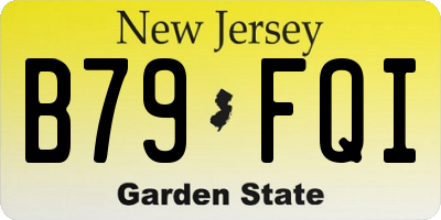 NJ license plate B79FQI
