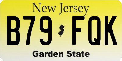 NJ license plate B79FQK