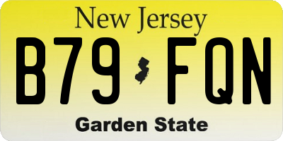 NJ license plate B79FQN