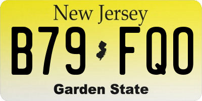 NJ license plate B79FQO