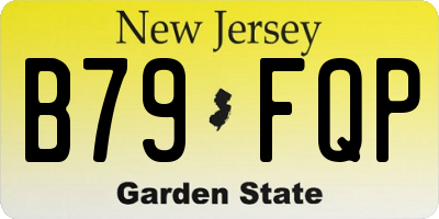 NJ license plate B79FQP