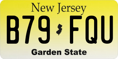 NJ license plate B79FQU
